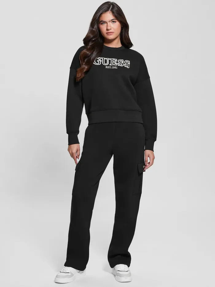 GUESS Sale Midge Signature Sweatshirt Black 8211 Women