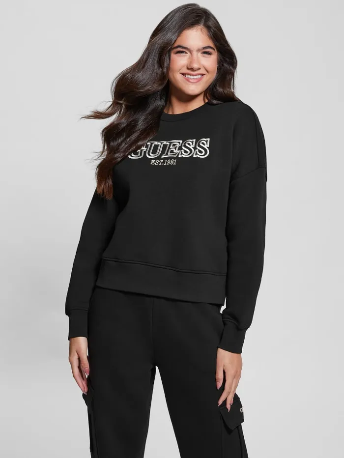 GUESS Sale Midge Signature Sweatshirt Black 8211 Women