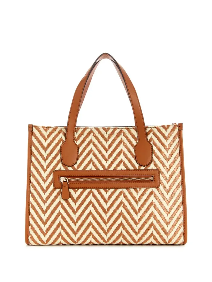 GUESS Sale Silvana Chevron Tote Black 8211 Women
