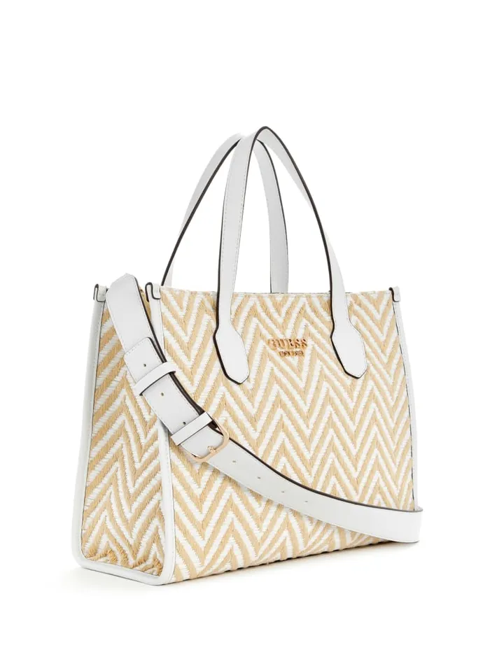 GUESS Sale Silvana Chevron Tote Black 8211 Women