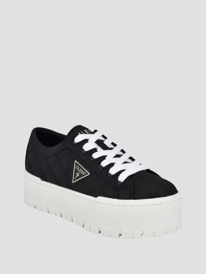 GUESS Sale Tesie Quilted Platform Sneakers Black 8211 Women