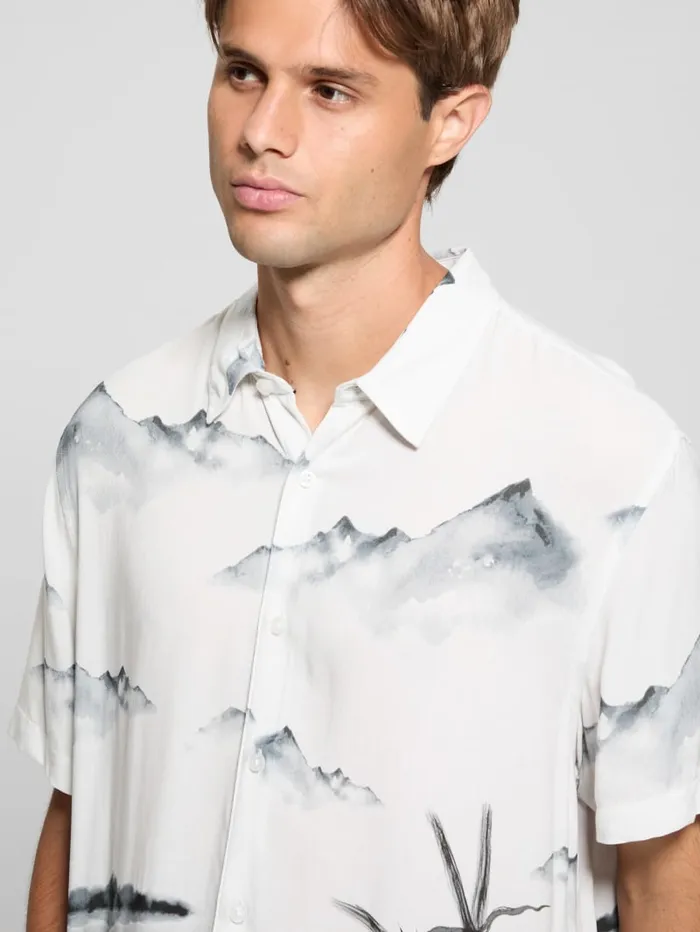 GUESS Shirts Eco Bamboo Snake Shirt Blackwhite 8211 Men