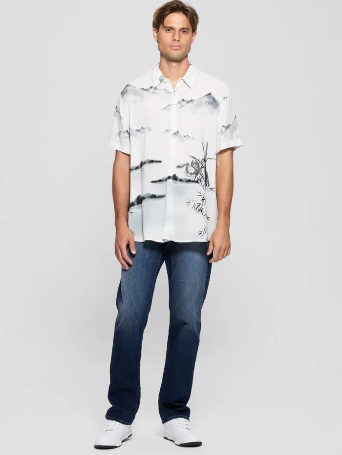 GUESS Shirts Eco Bamboo Snake Shirt Blackwhite 8211 Men