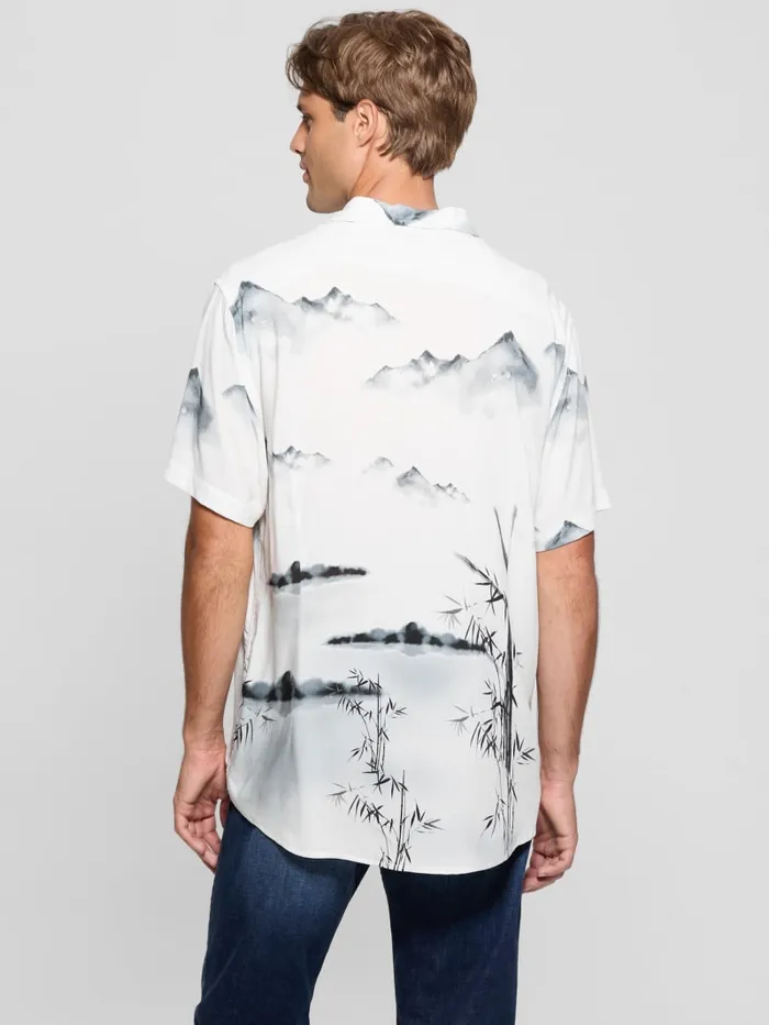 GUESS Shirts Eco Bamboo Snake Shirt Blackwhite 8211 Men