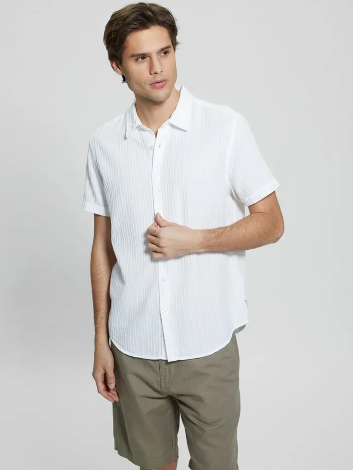 GUESS Shirts Pillar Dobby Shirt Turquoise 8211 Men