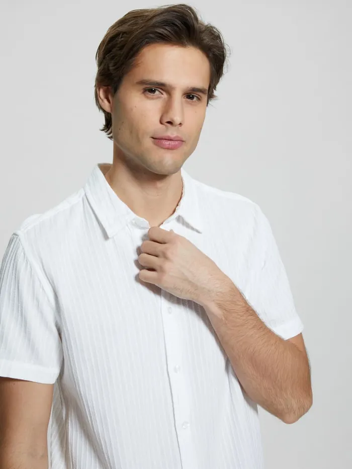 GUESS Shirts Pillar Dobby Shirt Turquoise 8211 Men