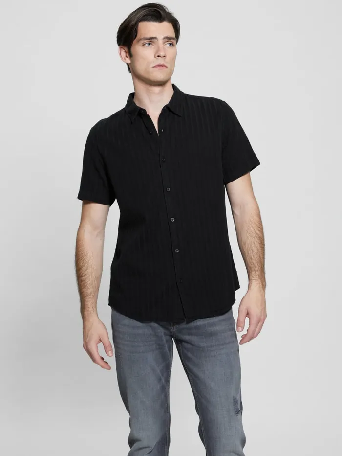 GUESS Shirts Pillar Dobby Shirt Turquoise 8211 Men