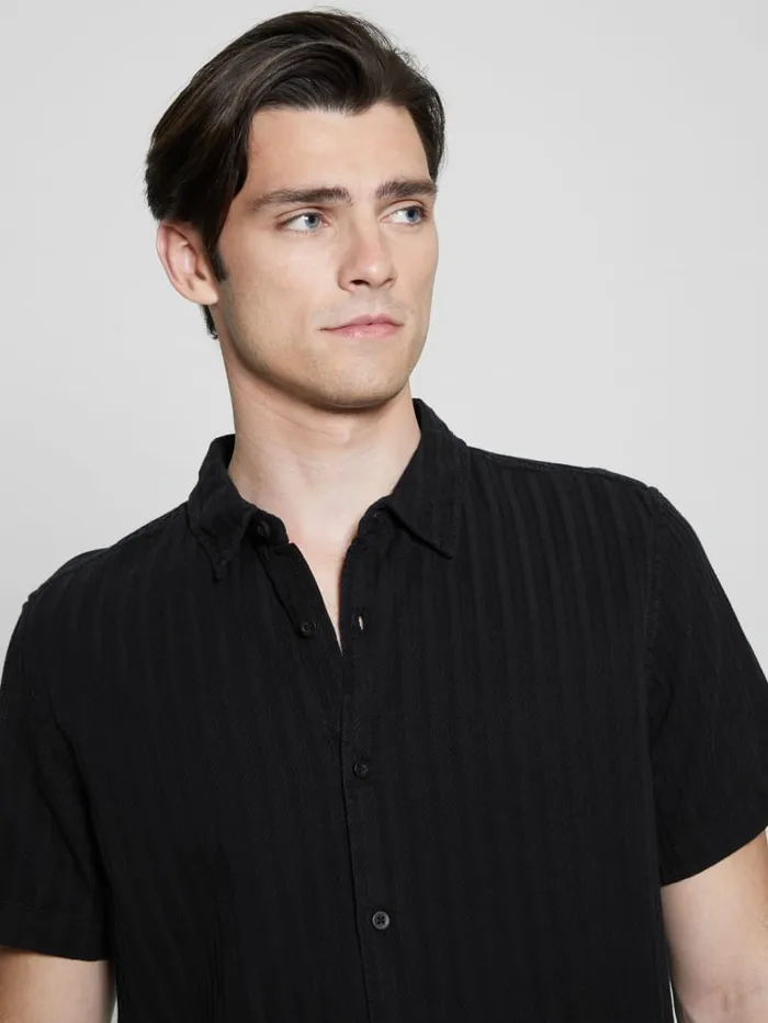 GUESS Shirts Pillar Dobby Shirt Turquoise 8211 Men