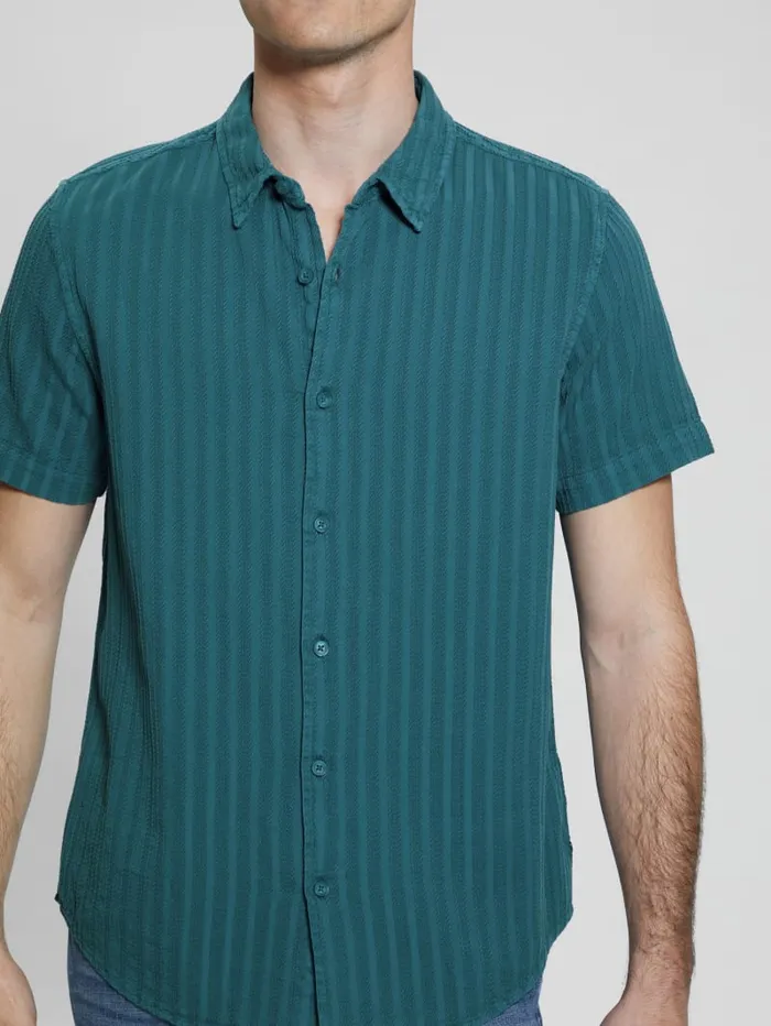 GUESS Shirts Pillar Dobby Shirt Turquoise 8211 Men