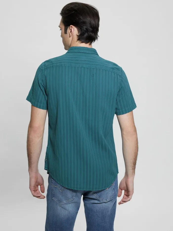 GUESS Shirts Pillar Dobby Shirt Turquoise 8211 Men