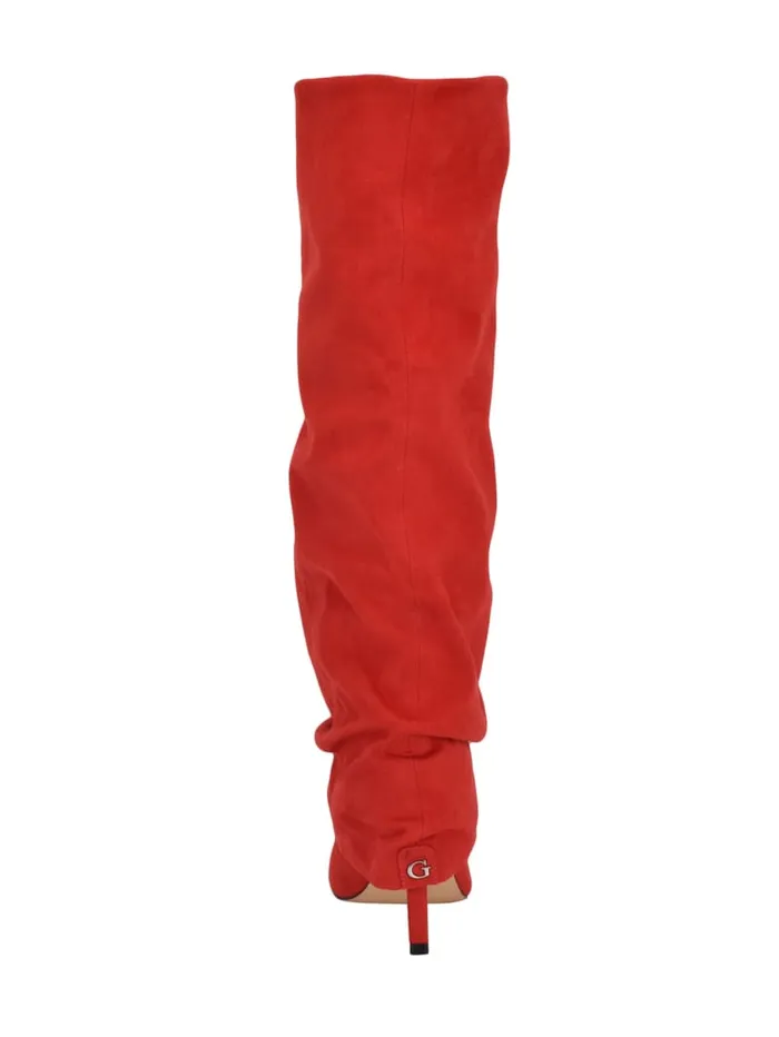 GUESS Shoes Natha Suede Slouchy Boots Red 8211 Women