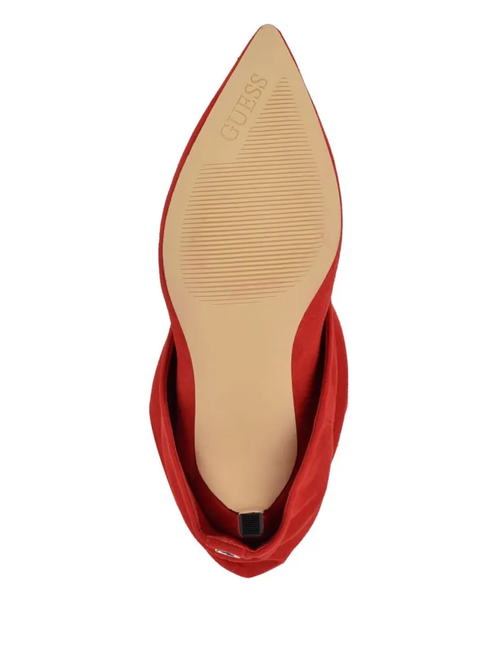 GUESS Shoes Natha Suede Slouchy Boots Red 8211 Women