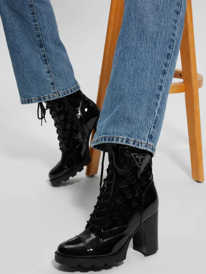 GUESS Shoes Neady Patent Booties Black 8211 Women