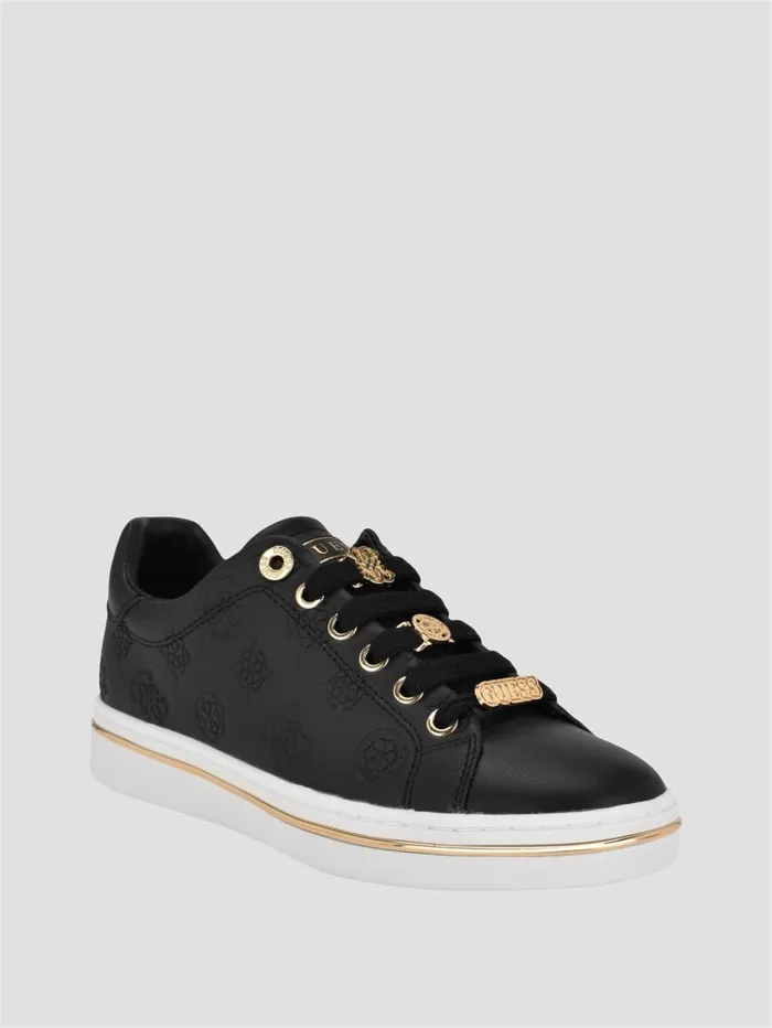 GUESS Shoes Stasey Debossed LowTop Sneakers Black 8211 Women