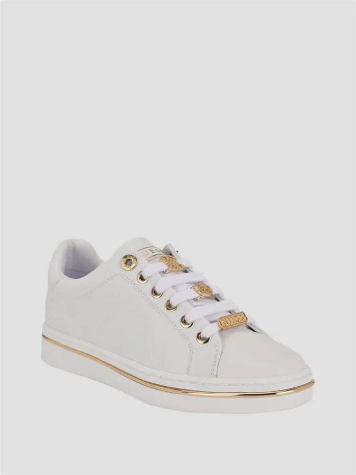 GUESS Shoes Stasey Debossed LowTop Sneakers Black 8211 Women
