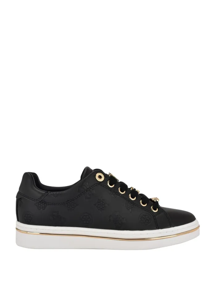GUESS Shoes Stasey Debossed LowTop Sneakers Black 8211 Women