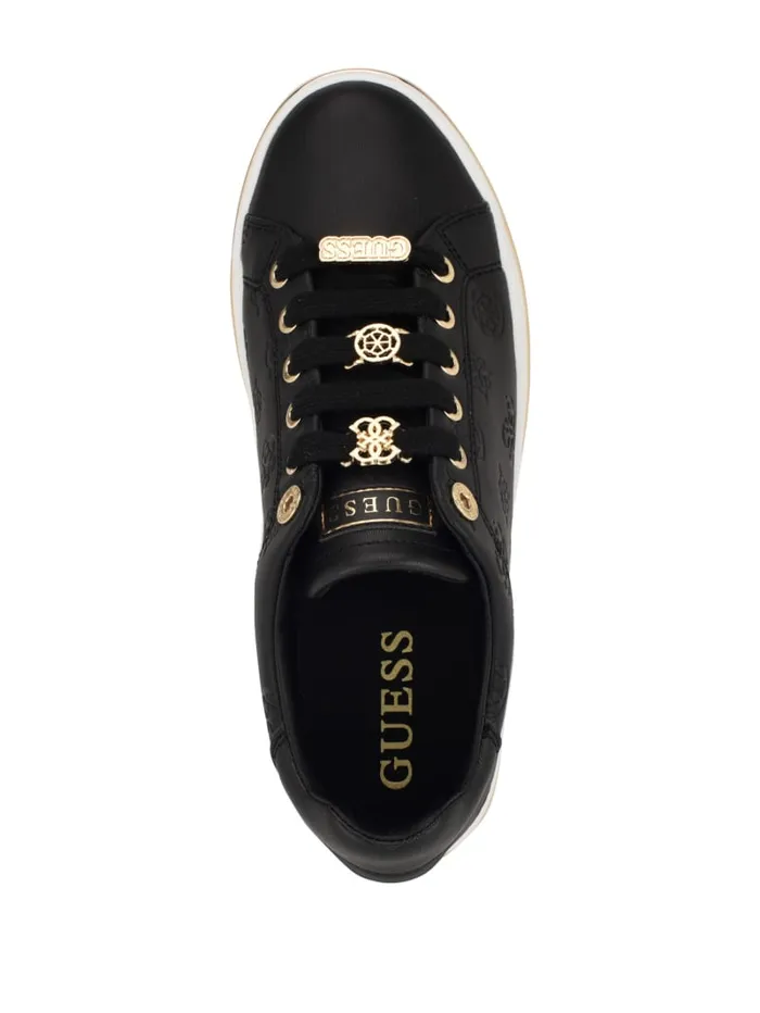 GUESS Shoes Stasey Debossed LowTop Sneakers Black 8211 Women