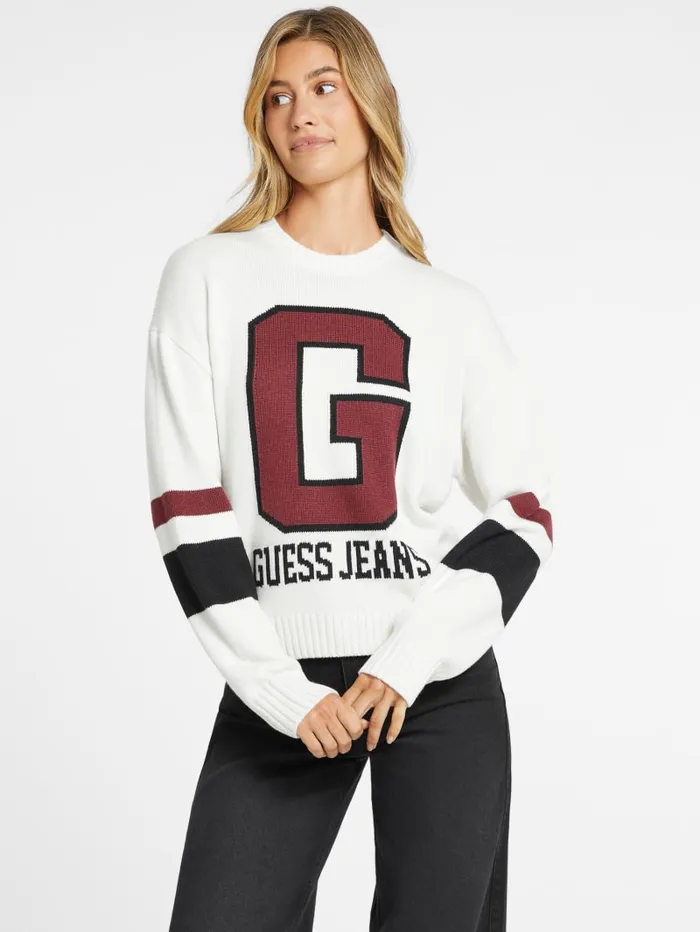 GUESS Sweaters and Knits WoolBlend Logo Sweater Green 8211 Women