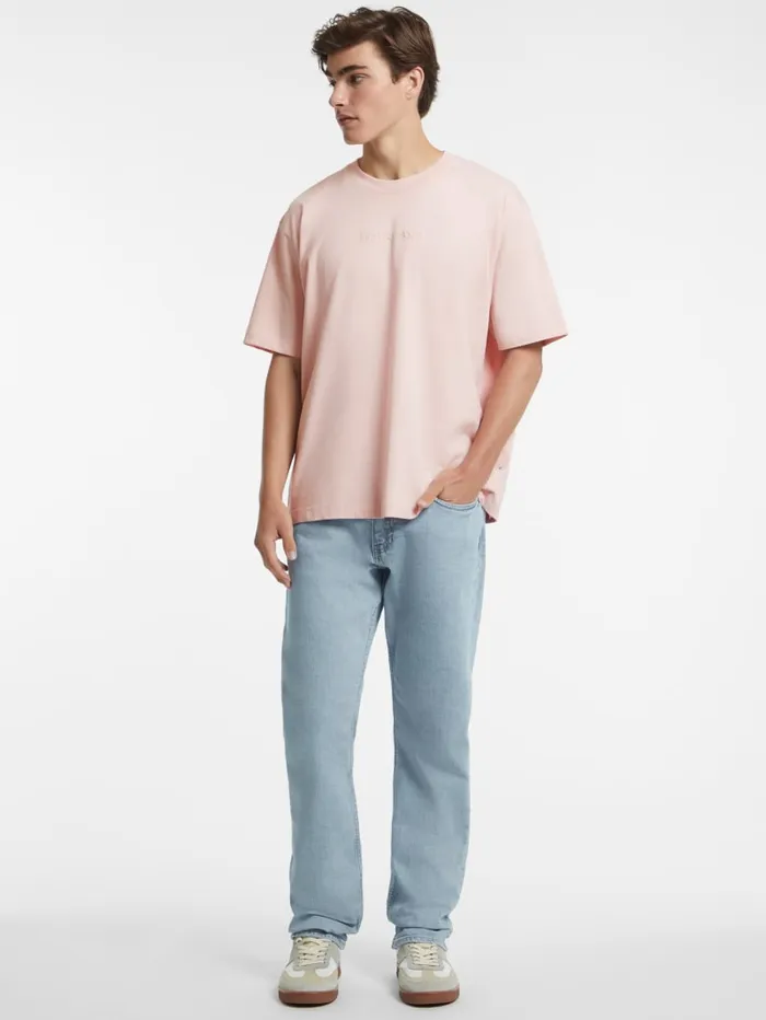 GUESS T Shirts and Tanks Embroidered Logo Tee Pink 8211 Men
