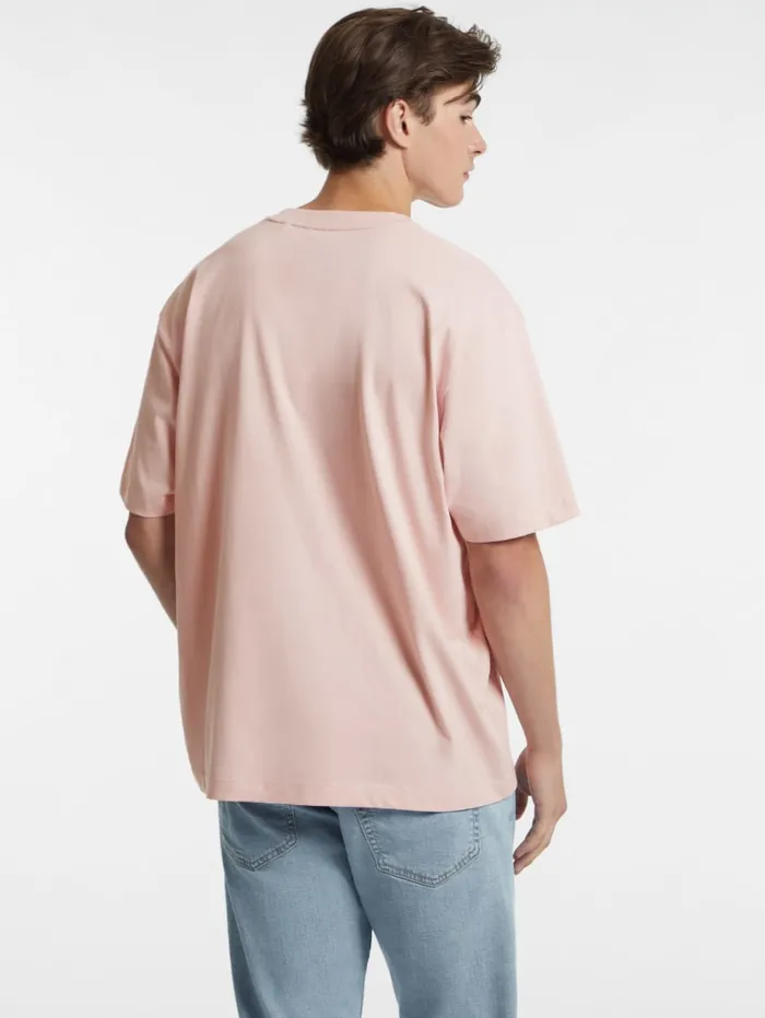 GUESS T Shirts and Tanks Embroidered Logo Tee Pink 8211 Men