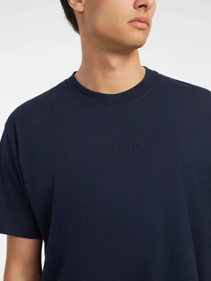 GUESS T Shirts and Tanks Embroidered Logo Tee Pink 8211 Men