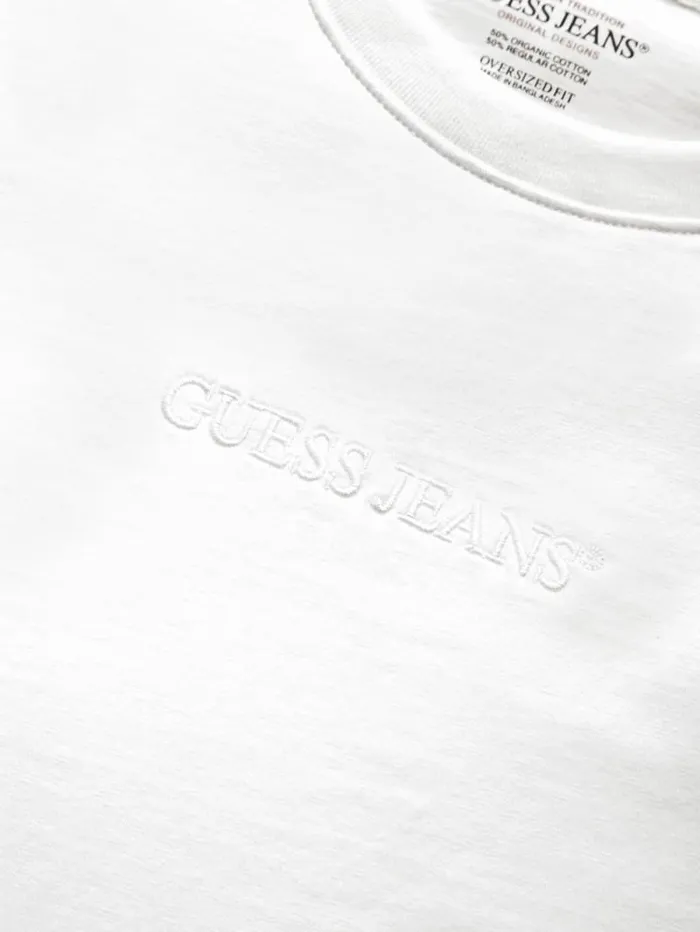 GUESS T Shirts and Tanks Embroidered Logo Tee Pink 8211 Men