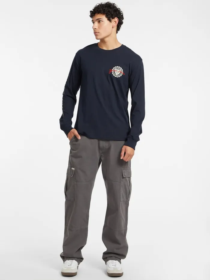 GUESS T Shirts and Tanks Stamp Logo LongSleeve Tee Blue 8211 Men