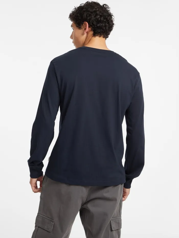 GUESS T Shirts and Tanks Stamp Logo LongSleeve Tee Blue 8211 Men