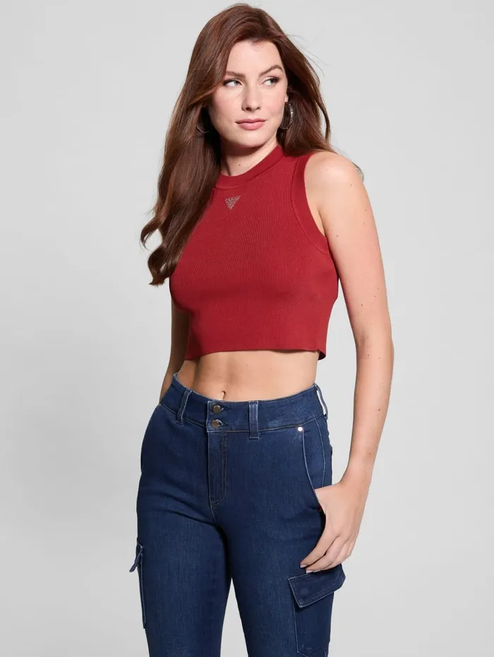 GUESS Tops Alexia Crop Tank Red 8211 Women