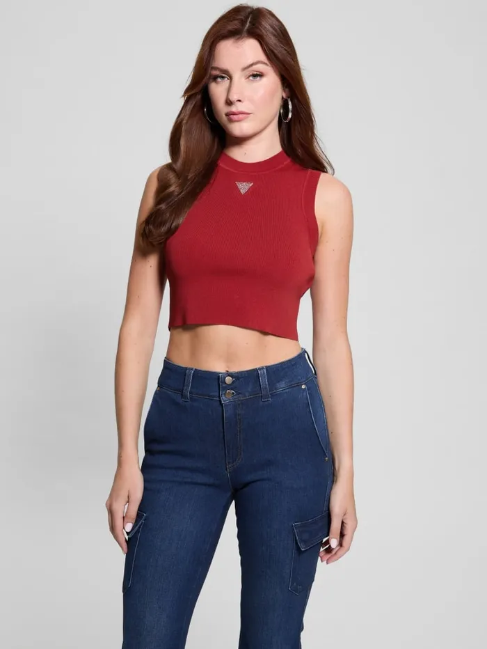 GUESS Tops Alexia Crop Tank Red 8211 Women