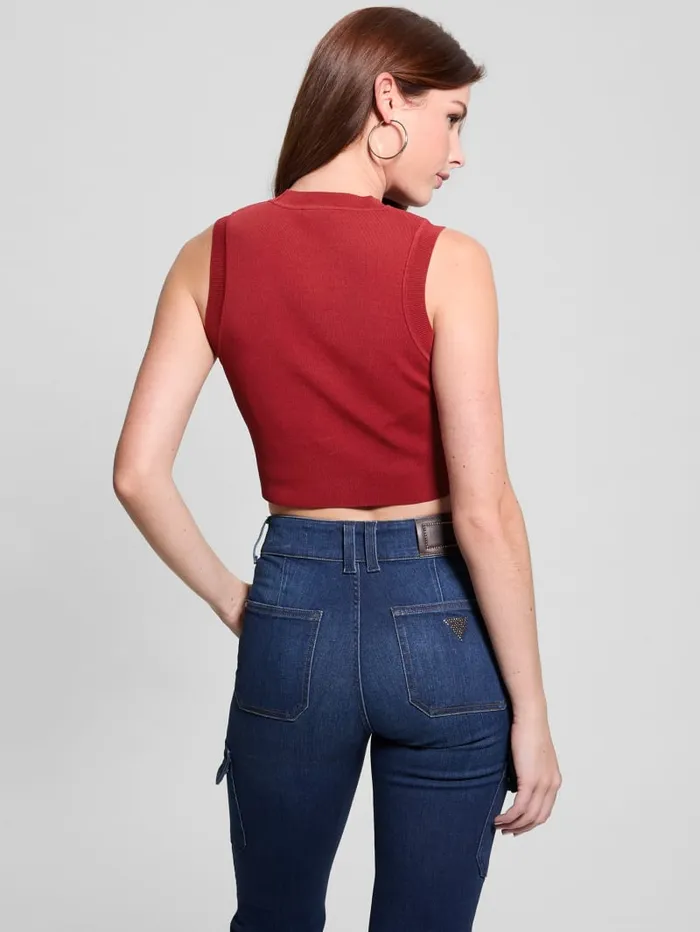 GUESS Tops Alexia Crop Tank Red 8211 Women
