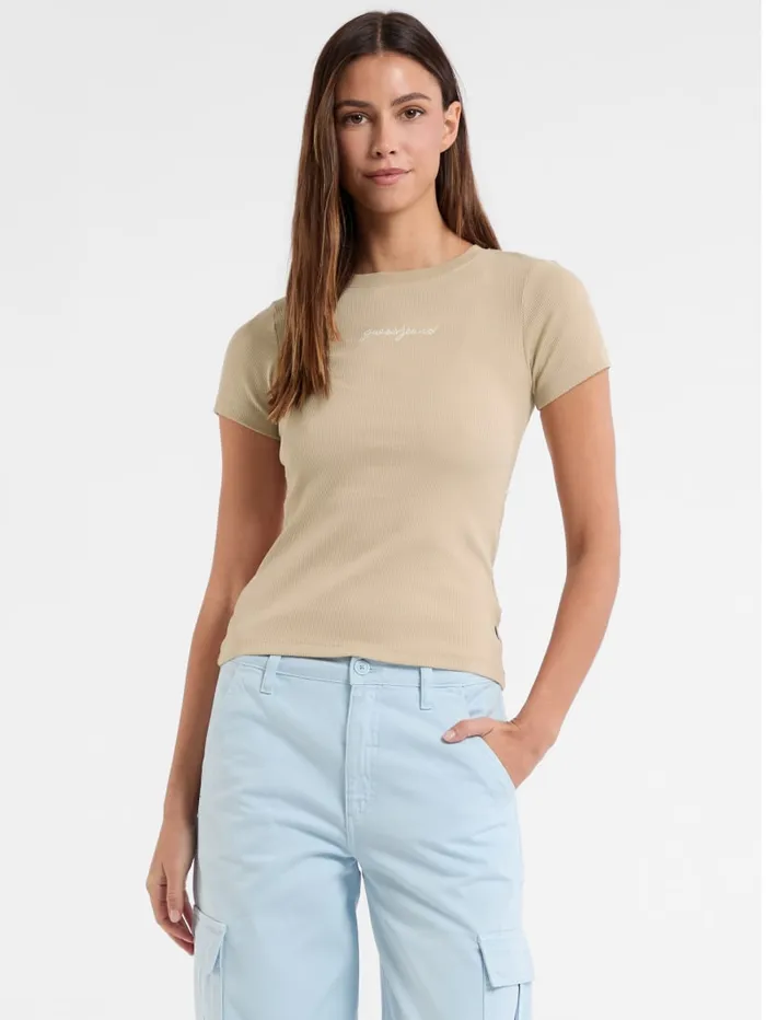 GUESS Tops and Tees Eco Crewneck Logo Tee Black 8211 Women