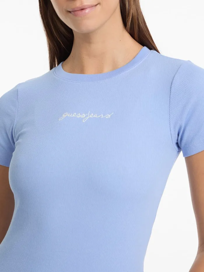 GUESS Tops and Tees Eco Crewneck Logo Tee Black 8211 Women