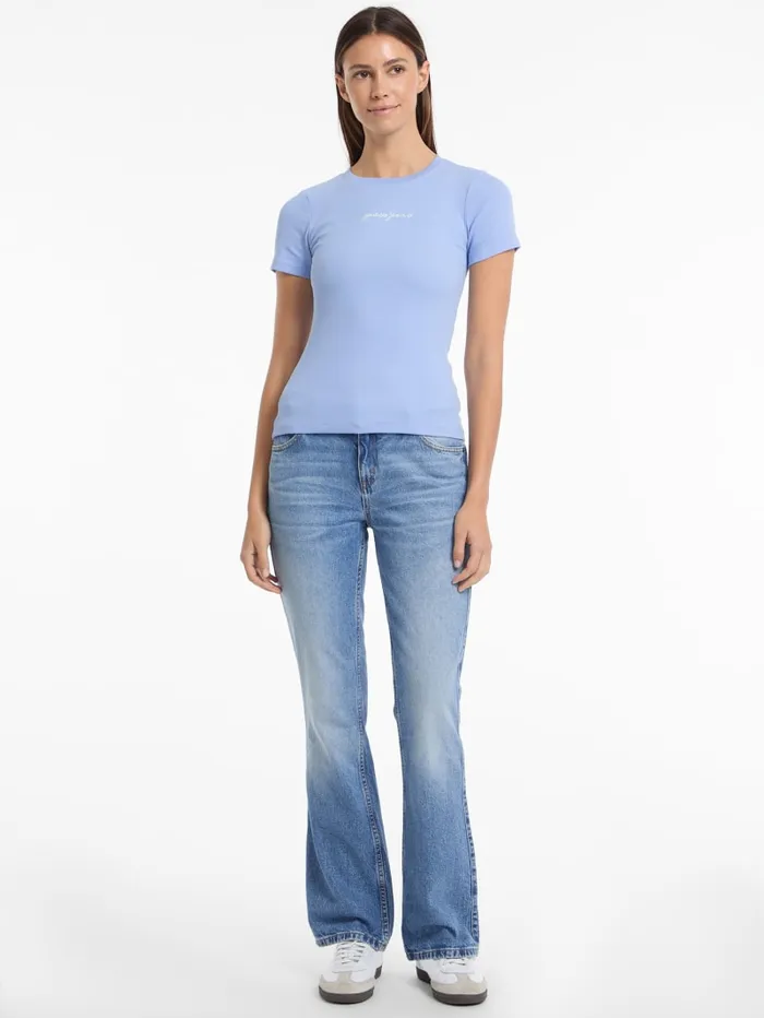 GUESS Tops and Tees Eco Crewneck Logo Tee Black 8211 Women