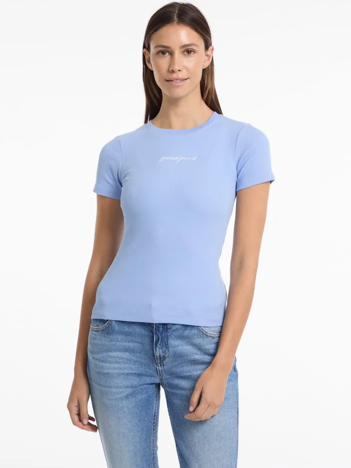 GUESS Tops and Tees Eco Crewneck Logo Tee Black 8211 Women