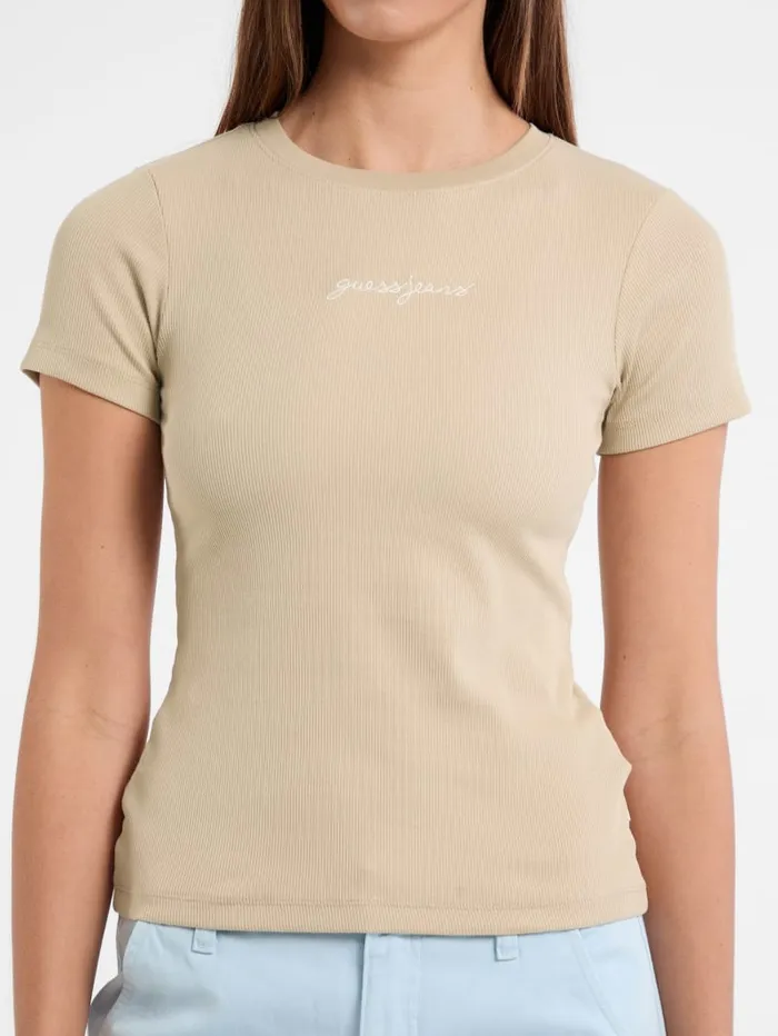 GUESS Tops and Tees Eco Crewneck Logo Tee Black 8211 Women