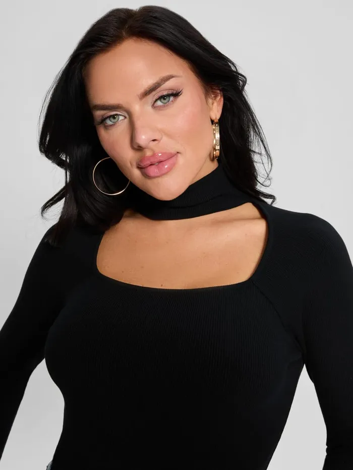 GUESS Tops Cutout Ribbed Top Black 8211 Women