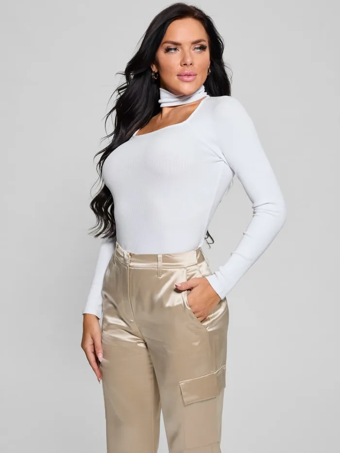 GUESS Tops Cutout Ribbed Top Black 8211 Women