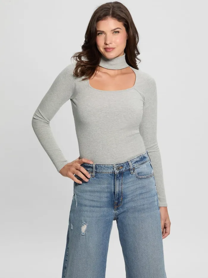 GUESS Tops Cutout Ribbed Top Black 8211 Women