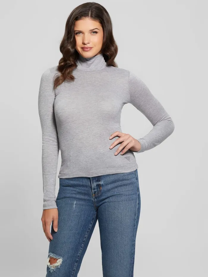 GUESS Tops Eco Anita Turtleneck Top Gray 8211 Women