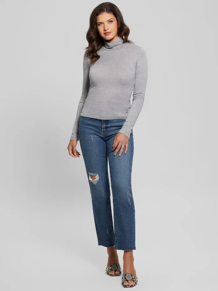 GUESS Tops Eco Anita Turtleneck Top Gray 8211 Women