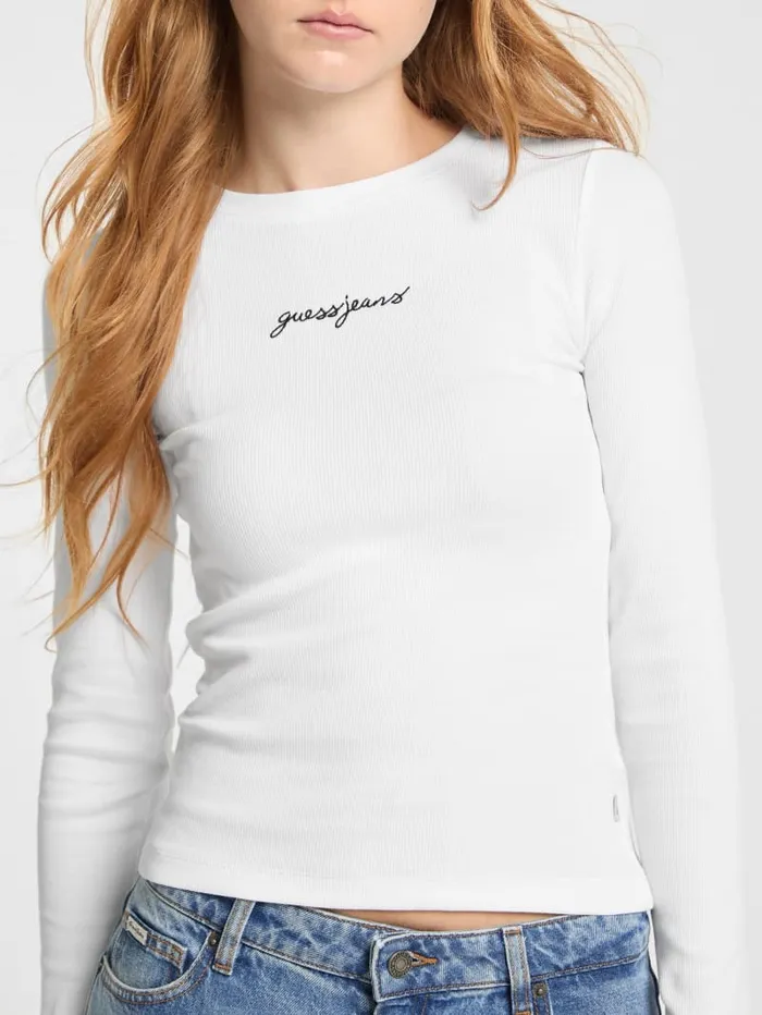GUESS Tops Eco Crewneck Logo Tee Black 8211 Women