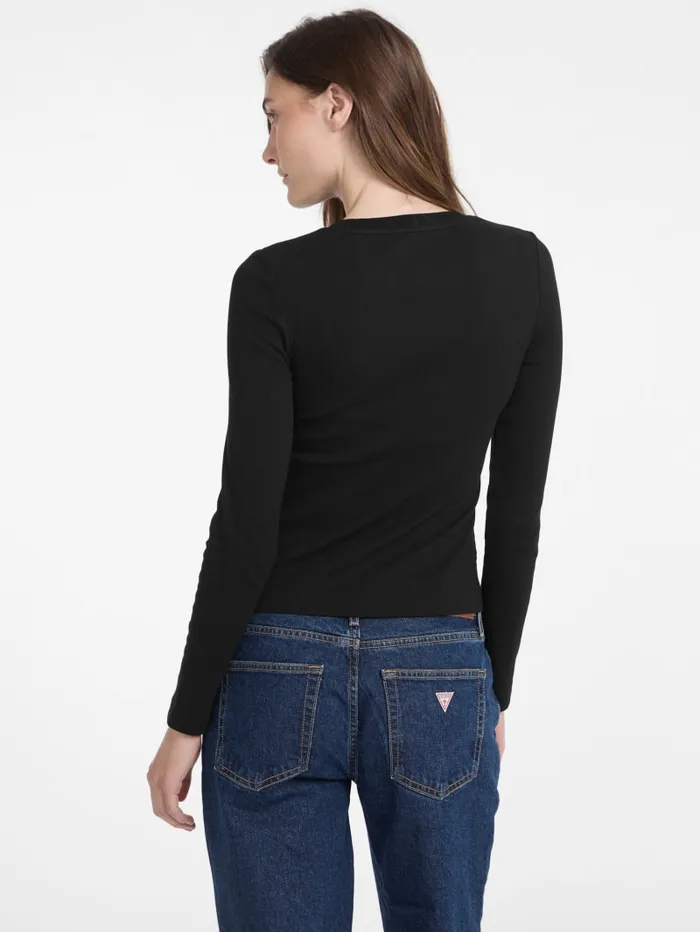 GUESS Tops Eco Crewneck Logo Tee Black 8211 Women