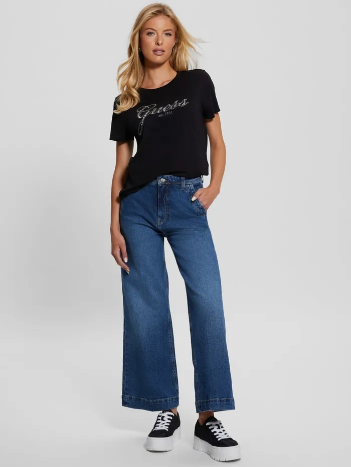 GUESS Tops Eco Glam Logo Easy Tee Pink 8211 Women