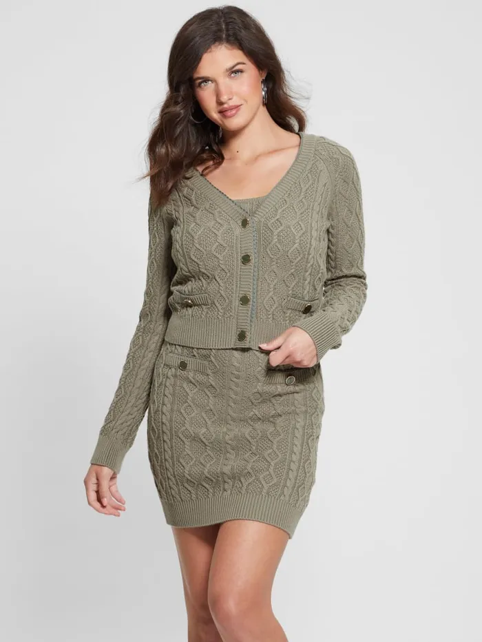 GUESS Tops Eco Isabelle Sweater Cardigan Green 8211 Women