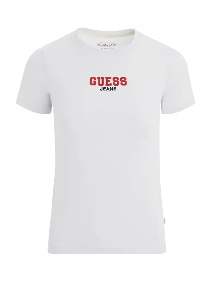 GUESS Tops Slim RibKnit Embroidered Tee Black 8211 Women