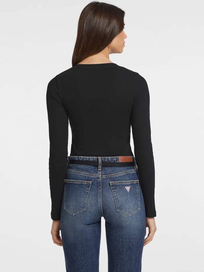 GUESS Tops Slim RibKnit Star Tee Blue 8211 Women