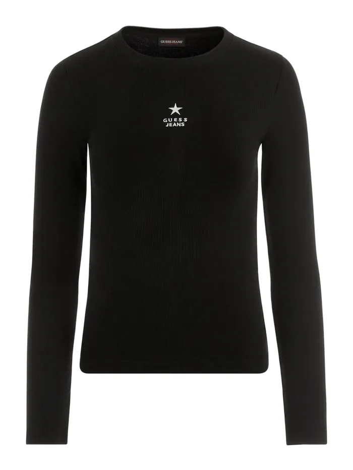 GUESS Tops Slim RibKnit Star Tee Blue 8211 Women