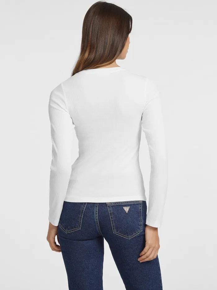 GUESS Tops Slim RibKnit Star Tee Blue 8211 Women