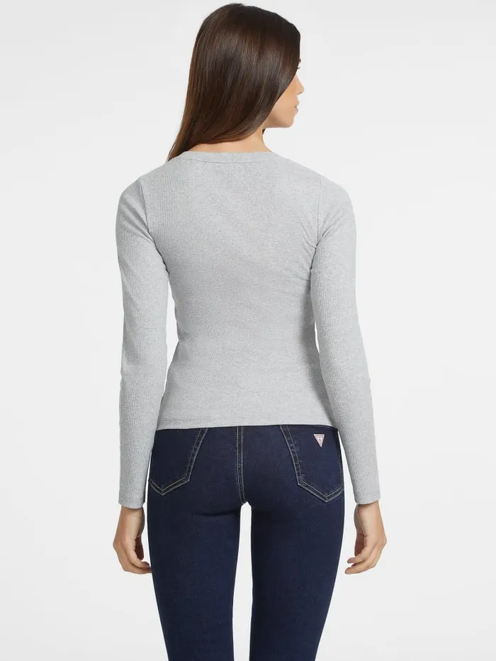 GUESS Tops Slim RibKnit Star Tee Blue 8211 Women